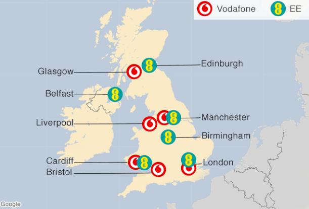 沃達(dá)豐在英國七城開通5G 華為是其供應(yīng)商